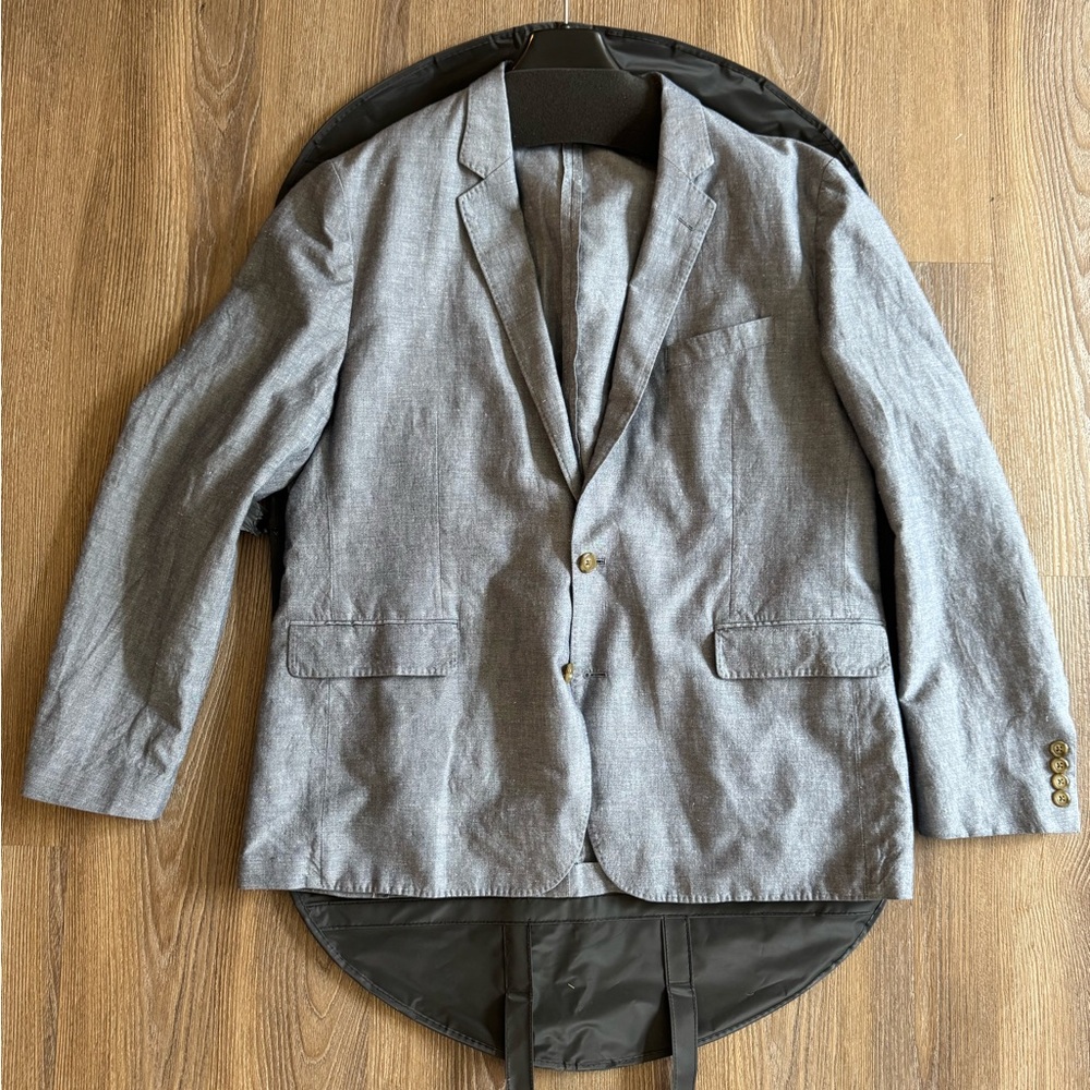 NWT Ludlow Slim-fit  Jacket, Irish cotton-linen blend - 46R, Deep Water